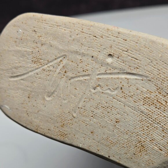 Studio Pottery Vase Blue Green Purple 8.25" Tall, Signed - Picture 6 of 9